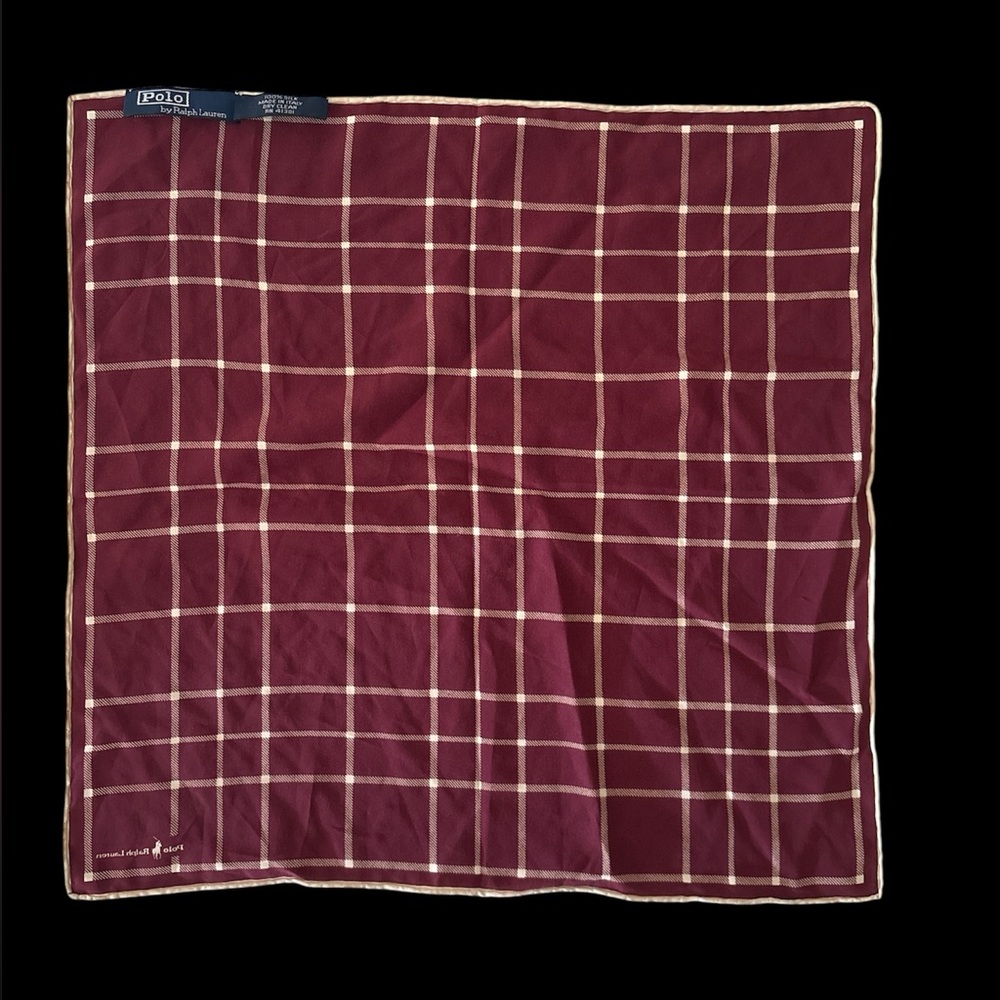 Vintage Polo Ralph Lauren 100% Silk Pocket Square
